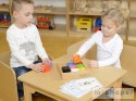 MASTERKIDZ Kubeczki I Klocki Kwadratowe Zabawka Drewniana Sorter Kolorów Montessori