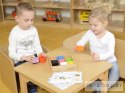 MASTERKIDZ Kubeczki I Klocki Kwadratowe Zabawka Drewniana Sorter Kolorów Montessori