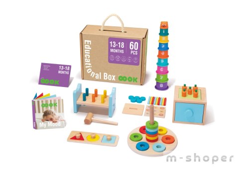 TOOKY TOY Box Pudełko XXL Montessori Edukacyjne 6w1 Sensoryczne 13-18 Mies