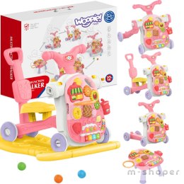 WOOPIE BABY Chodzik 5w1 Multifunkcyjny Różowy 1+