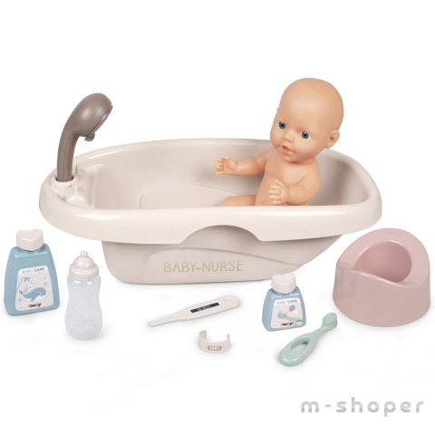 SMOBY Baby Nurse Zestaw Do Kąpieli dla Lalki Wanienka + Akcesoria