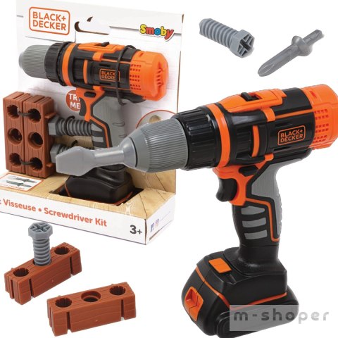 SMOBY Black&Decker Elektroniczna Wiertarko-wkrętarka z Cegiełką