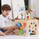 VIGA Activity Box Drewniane Edukacyjne Centrum Gier 5w1 kostka