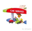 Duży Drewniany Dwupoziomowy garaż z akcesoriami Car Service Viga Toys