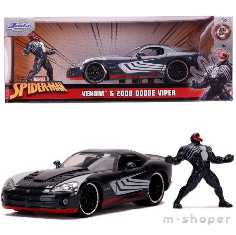 JADA Marvel Samochód Venom 2008 Dodge Viper Figurka 1:24