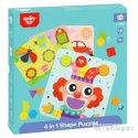 TOOKY TOY Puzzle 4 w 1 Układanka Klocki Mntessori