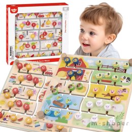 TOOKY TOY Interaktywna Tablica Edukacyjna Sorter Montessori Zwierzątka i Alfabet