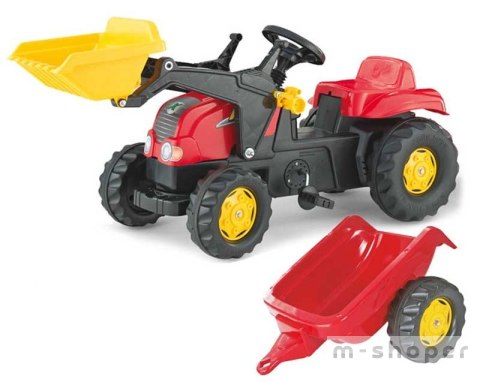 Rolly Toys rollyKid Traktor na pedały z łyżką i przyczepą 2-5 Lat